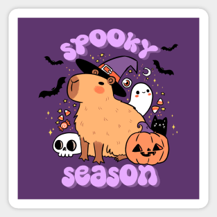 Spooky season a cute capybara ready for halloween Sticker